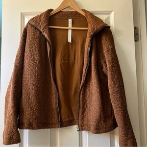 lululemon athletica Brown Textured Zip Jacket